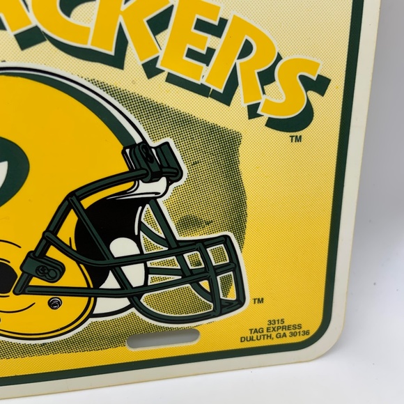 Vintage 1996 NFL Tag Express Green Bay Packers Plastic Decorative License Plate - Picture 5 of 10